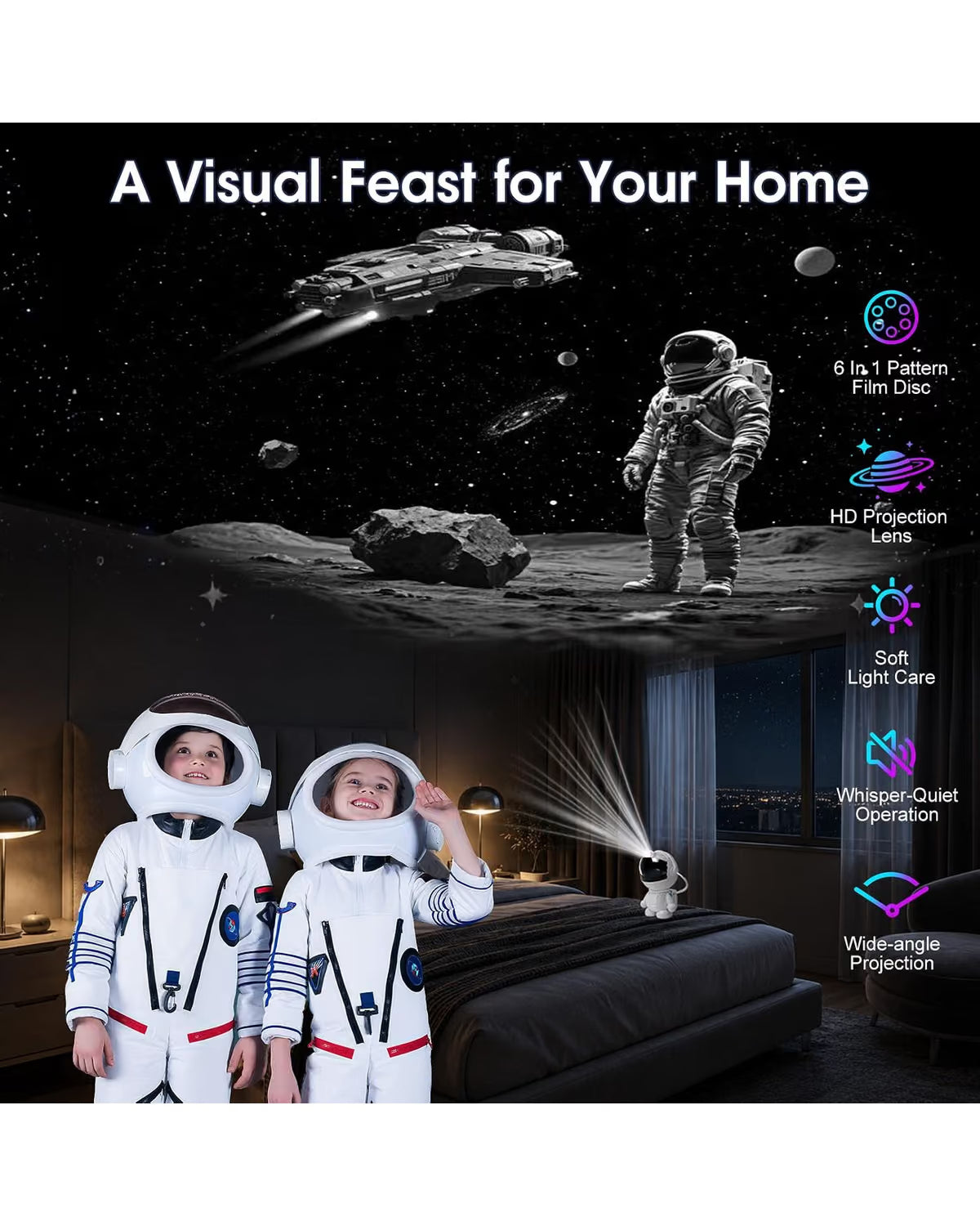 Astronaut Galaxy Projector Night Light