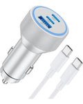 67W Fast USB-C Car Charger with Cable