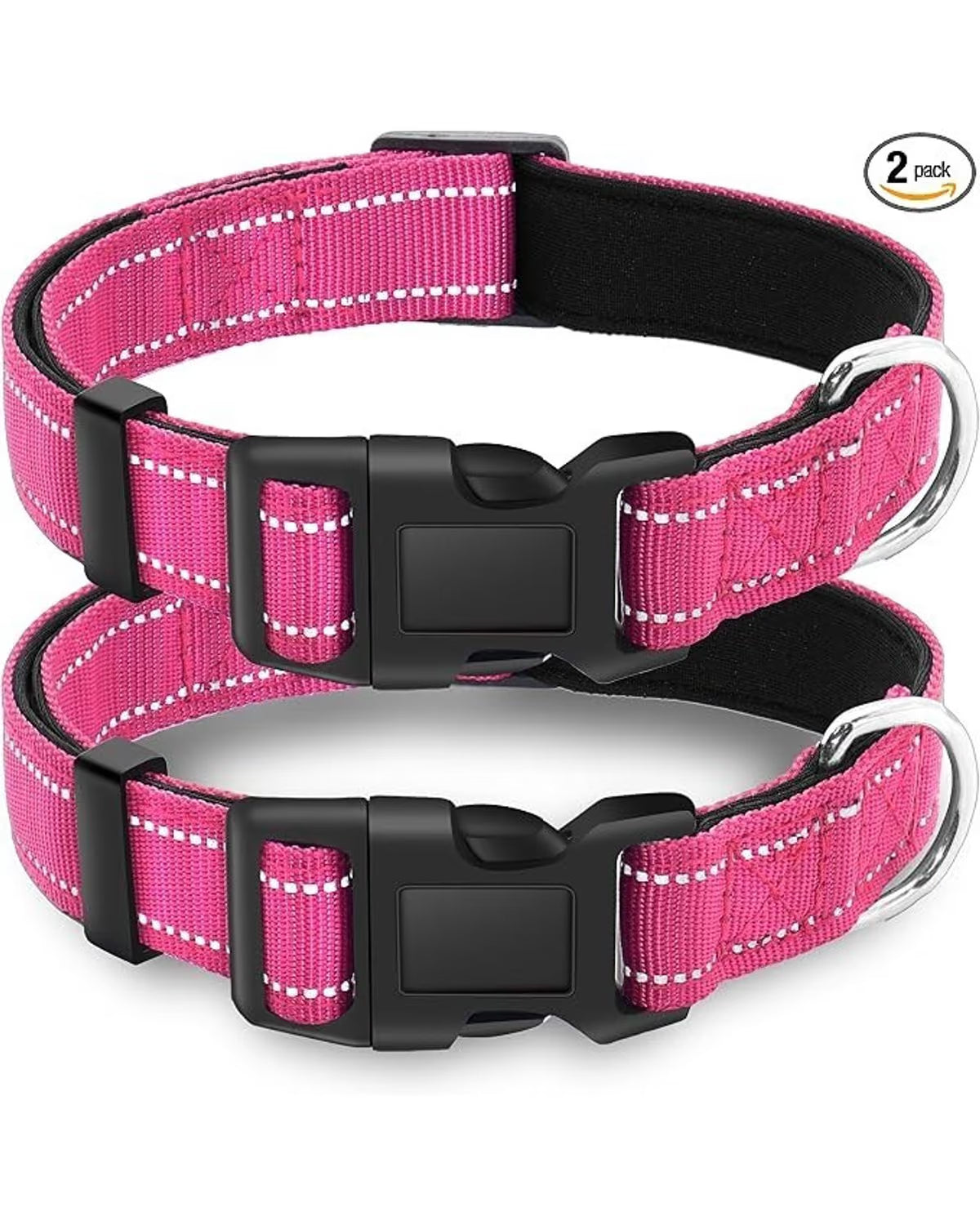 Reflective Dog Collars with Safety Buckle (2-Pack)