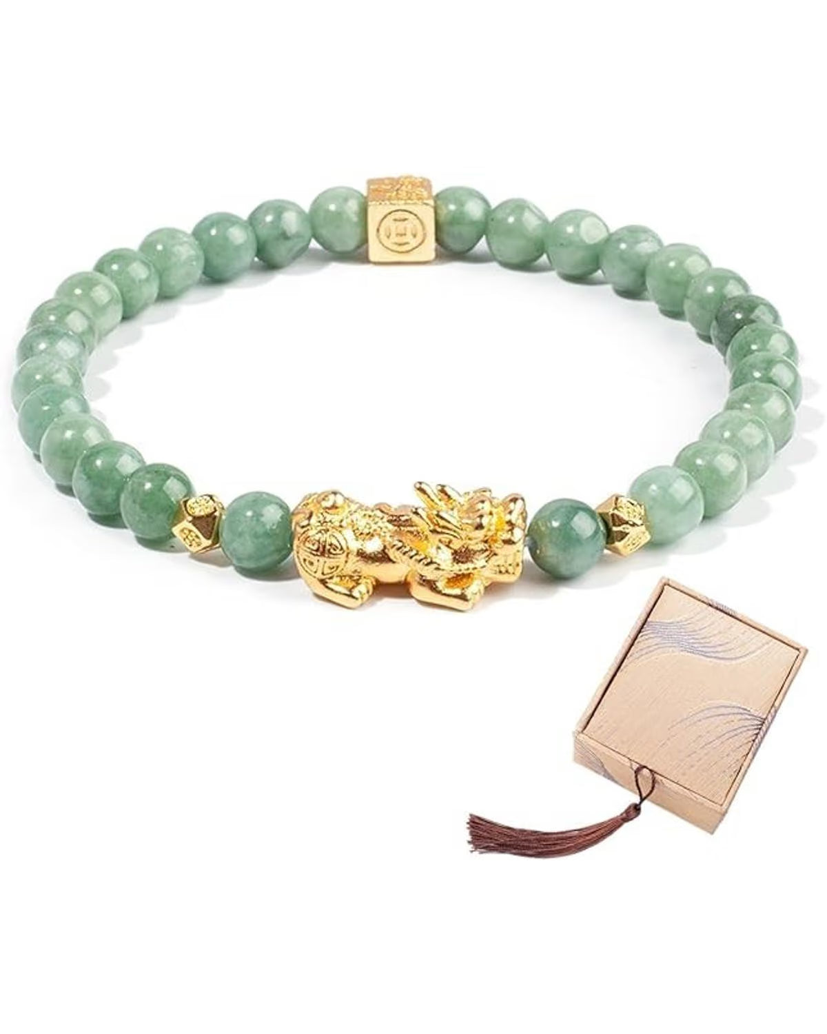 Feng Shui Green Jade Wealth Bracelet
