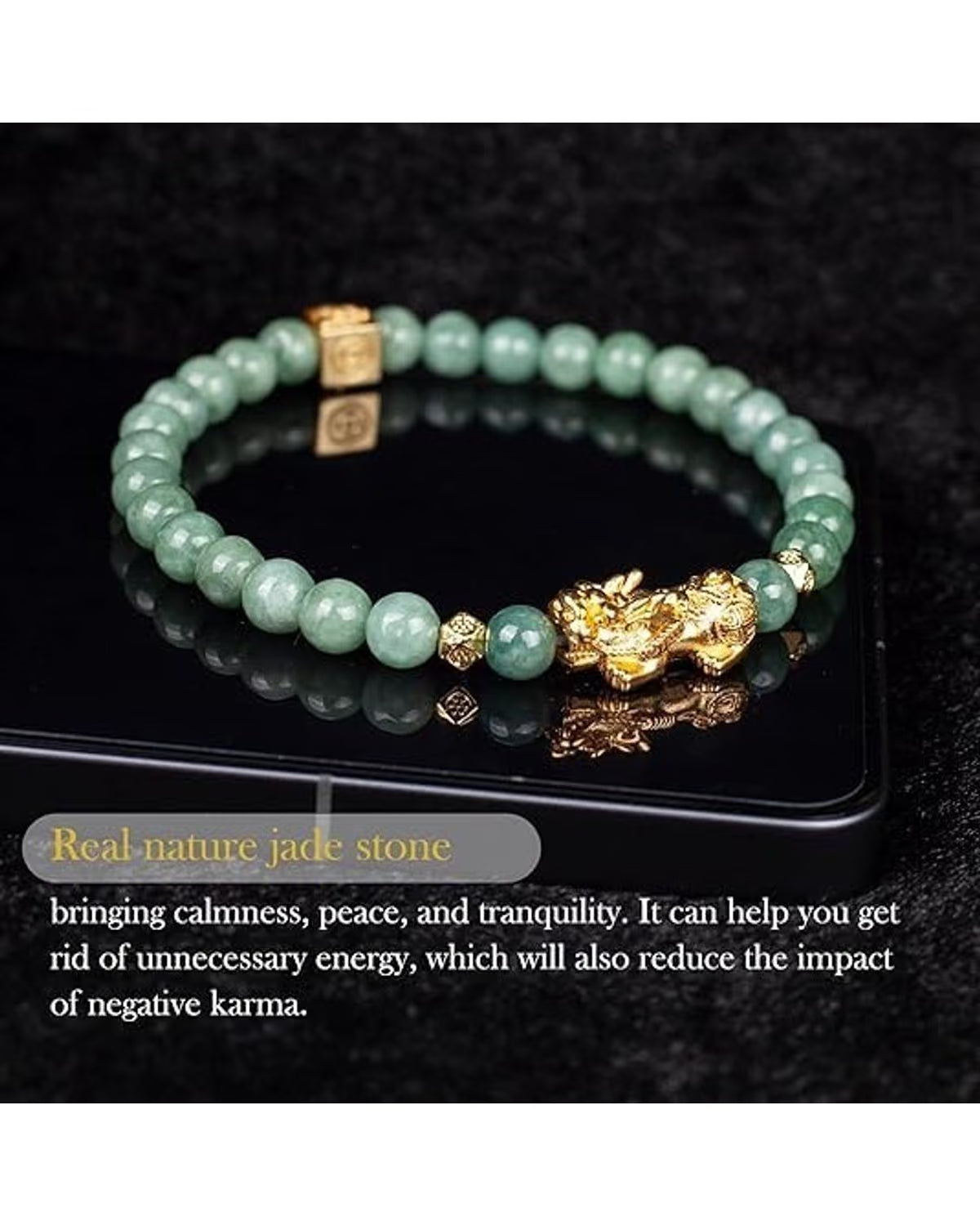 Feng Shui Green Jade Wealth Bracelet
