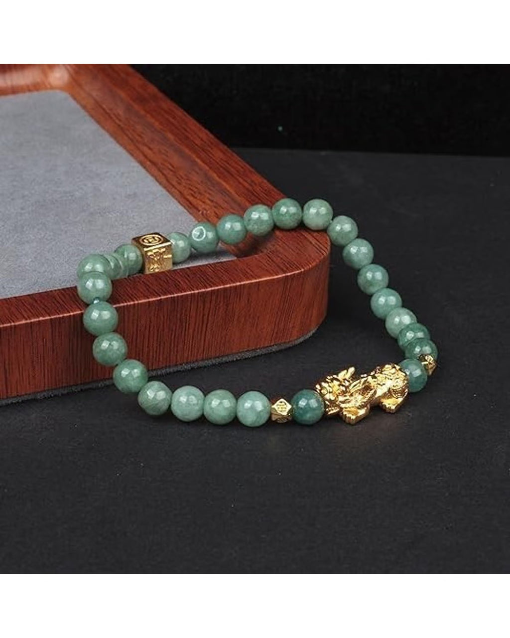 Feng Shui Green Jade Wealth Bracelet