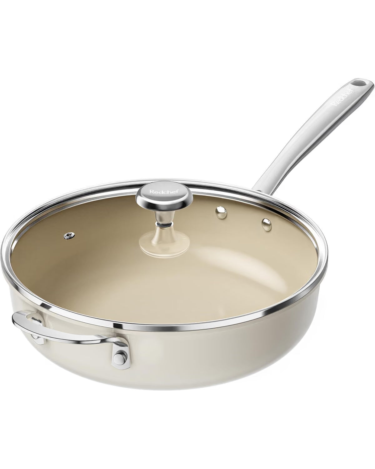 Redchef Ceramic Nonstick Sauté Pan with Lid, 5 Qt